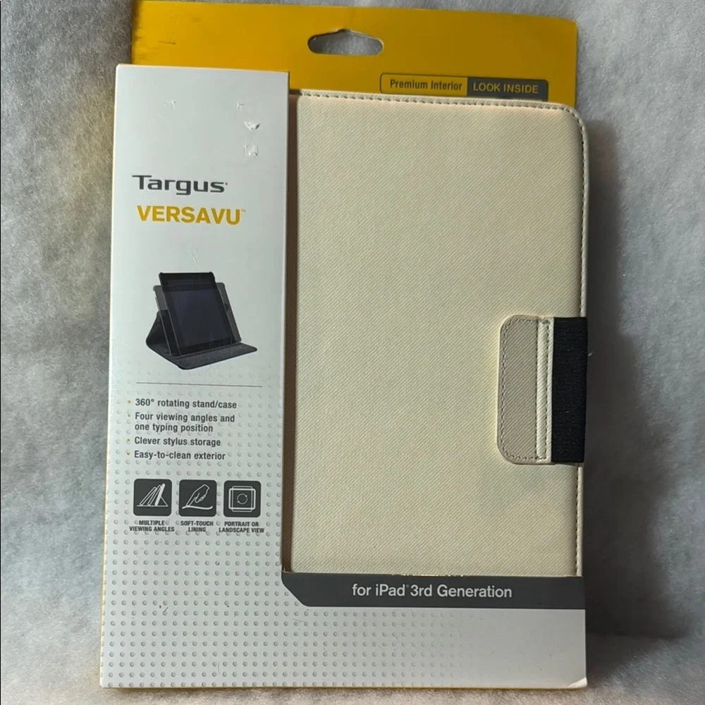 Targus Cream and Black Tablet Case with Rotating Stand